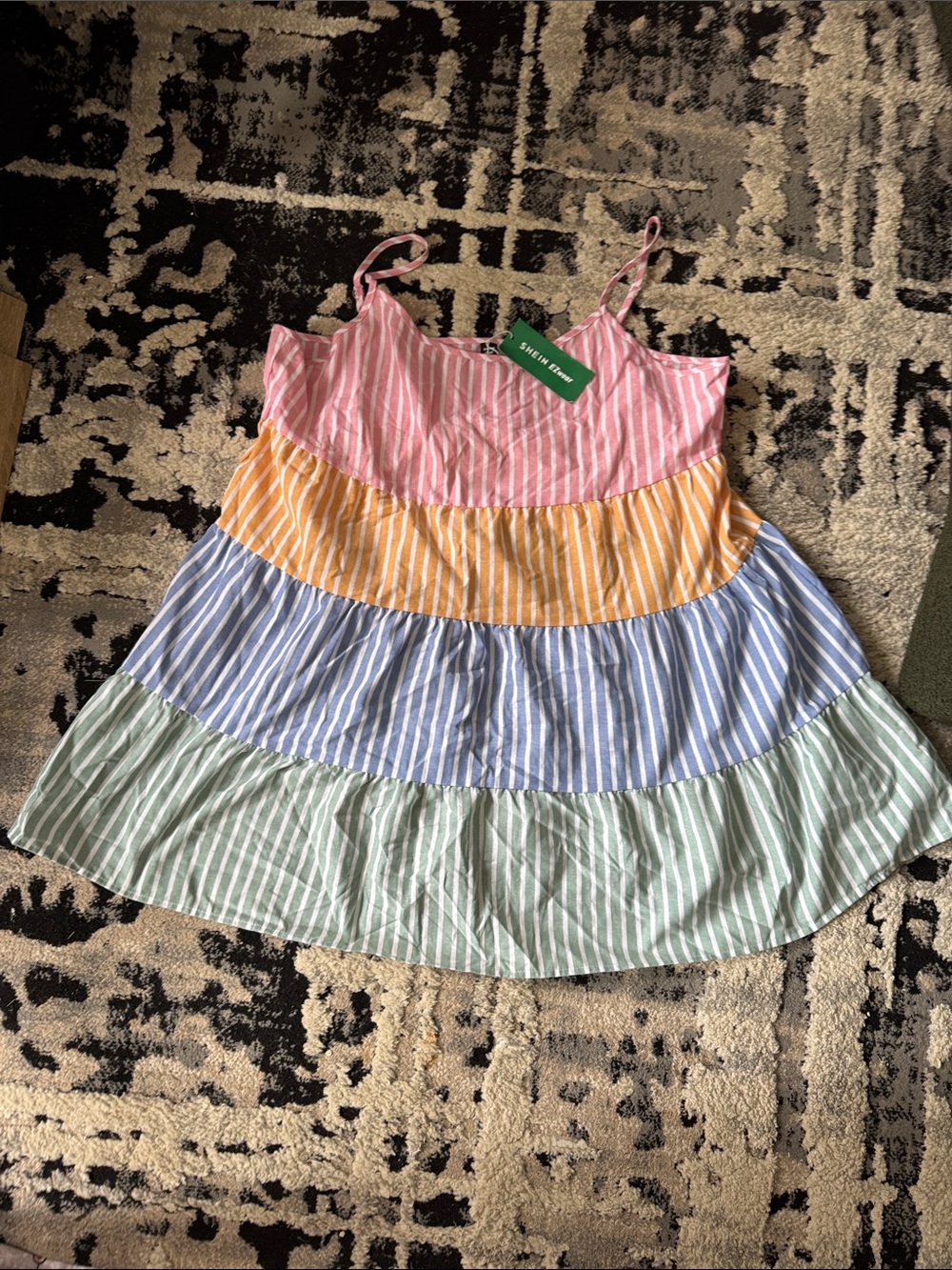 Striped baby doll dress